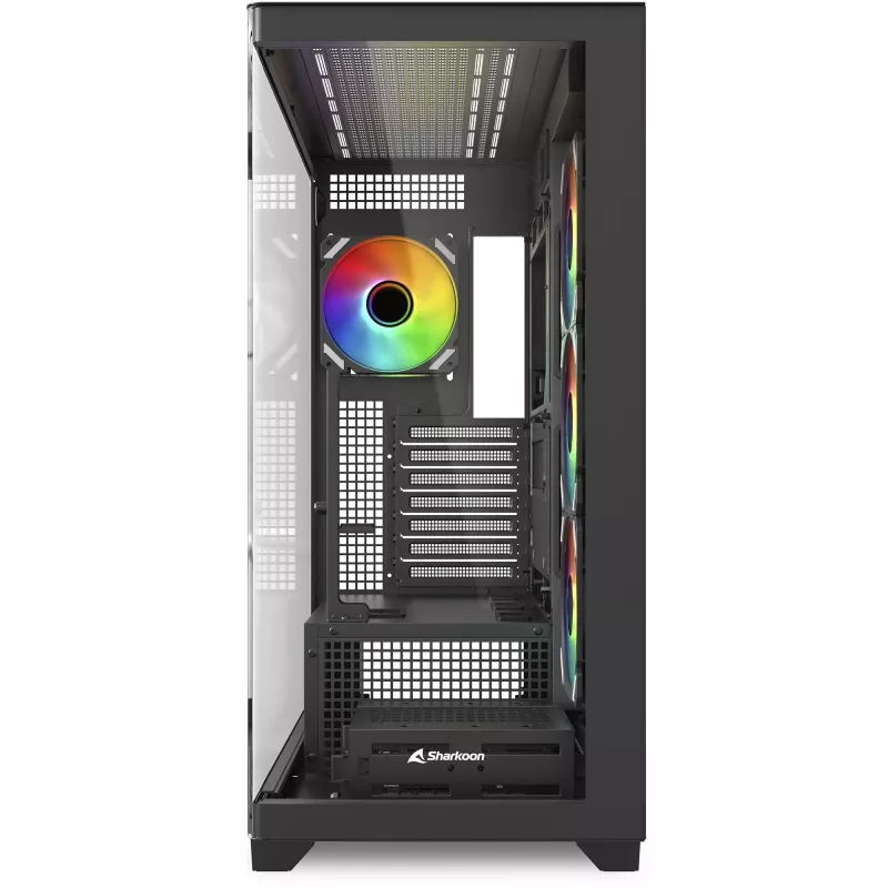 ELITE SHARK CA500, torņa korpuss melns, rūdīts stikls x 2