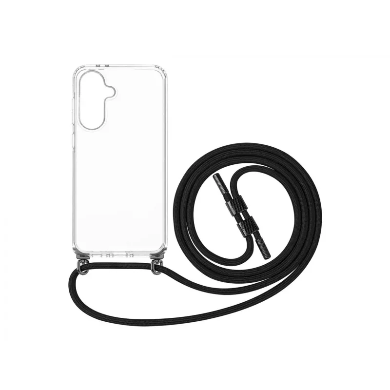 Telefona maciņš FIXED Samsung Galaxy A36 5G — Fixed Pure Neck Case TPU, melns, saderīgs ar kakla siksniņu