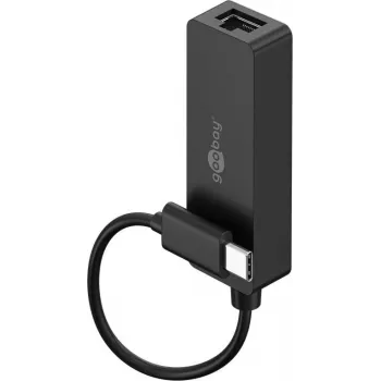 Goobay USB-C–Ethernet adapteris, melns – datora vai Apple MacBook savienošanai ar tīklu (76579)