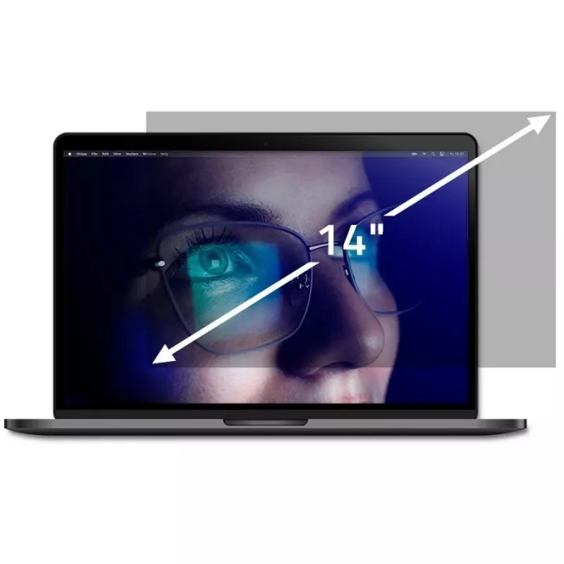 Qoltec Privātuma filtrs GDPR 14 collas 16:9 (12.20, 16:9), Aizsargplēve klēpjdatoram