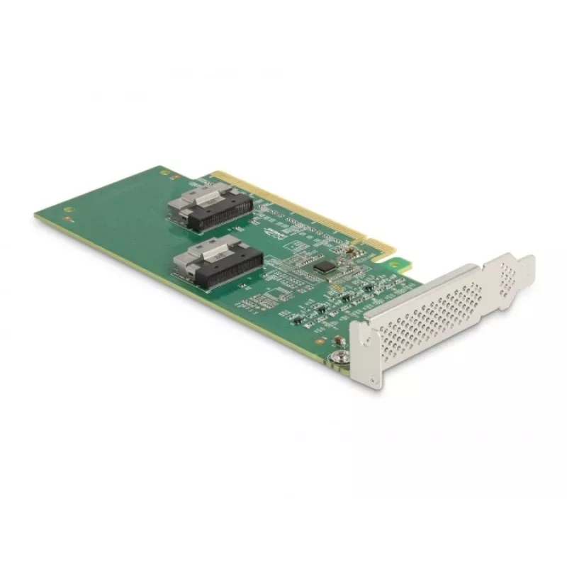 DeLOCK PCI Express 4.0 x16 karte uz 4 x SFF-8639 NVMe - Bifurkācija - Low Profile formas faktors