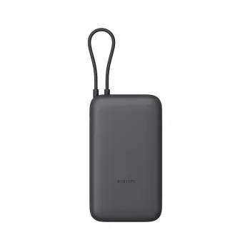 Ārējais akumulators Xiaomi 20000mAh ar iebūvētu kabeli, tumši pelēks, modelis 61828