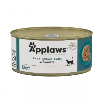 APPLAWS Okeāna zivs buljonā - mitrā kaķu barība - 156g