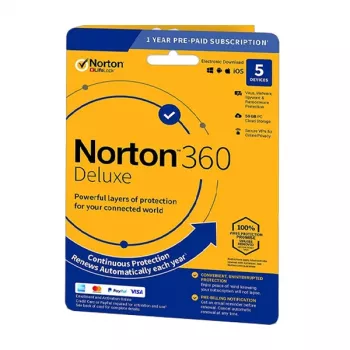Norton 360 Deluxe | 5 ierīcēm | 1 gads | 50 Gb mākoņkrātuve | ES | BEZ ABONEMENTA |