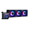 Viss vienā šķidruma dzesētājs MSI MAG Coreliquid A15 360 — 3x 120 mm ventilatori, radiators 394 x 120 x 27 mm, sūknis 5V, RGB, atbalsta LGA 1851