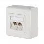 METZ CONNECT BTR E-DAT Module 8/8(8) AP - sienas kārba - RJ-45 X 2 - tīri balta, RAL 9010 (1309120002-E)