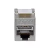 Ekranēts Cat.6A plāns Keystone savienotājs, EQUIP 767223, bez instrumentiem, RJ-45, plakans, sudraba, 8 gab.