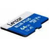 MicroSDXC atmiņas karte Lexar BLUE PLUS 64 GB UHS‑I 100 MB/s U1 V10 (zila)