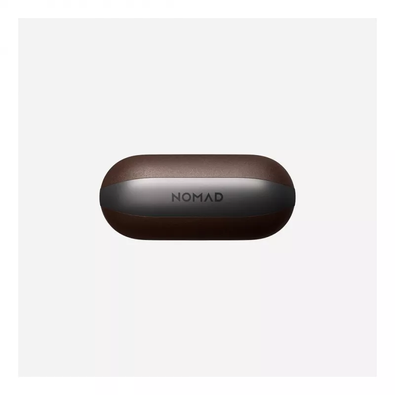 Ādas AirPods futlāris Nomad V3 Rustic Brown — aizsargājošs ādas pārvalks AirPods uzlādes futlārim