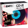 EMTEC Vinyl Look - 10 x CD-R - 700 MB (80 min) 52x - zila, dzeltena, ceriņu, zaļa, rozā - plāns Jewel Case