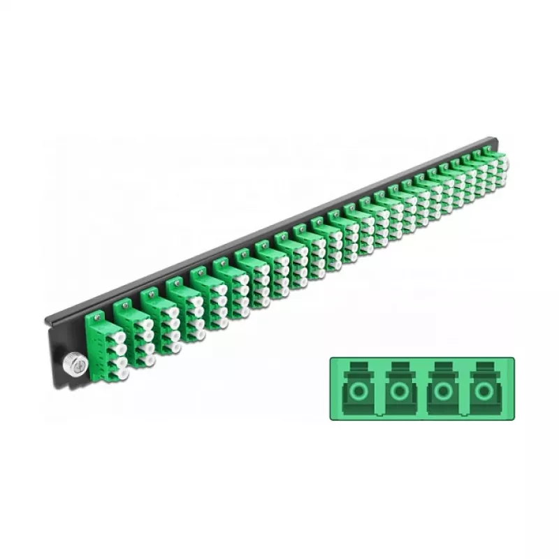 Splice Box Front Panel DeLOCK 19 inch 43370 24 port LC Quad zaļa