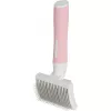 Birste ZOLUX 550004 — kaķu birste S, tērauda sari, plastmasas rokturis, 175 mm, rozā/balta