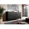 MARMO 3D kumode 150x45x80.5 cm matēts melns/marble melns
