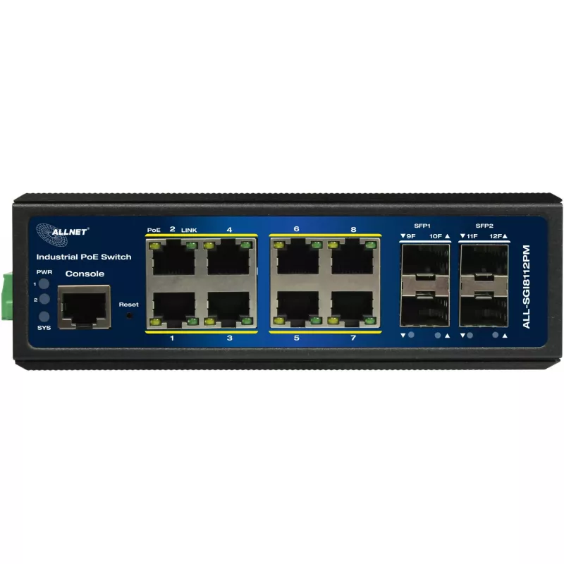 ALLNET industriālais PoE slēdzis ALL-SGI8112PMJ 8+4 pieslēgvietas