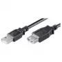 Wentronic Goobay USB 2.0 Hi-Speed pagarinātāja kabelis, melns, 0,6 m - USB 2.0 spraudnis (A tips) > USB 2.0 ligzda (A tips) (68625)