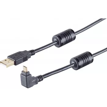 USB kabelis S/CONN 13-10002 USB 2.0 1m Melns