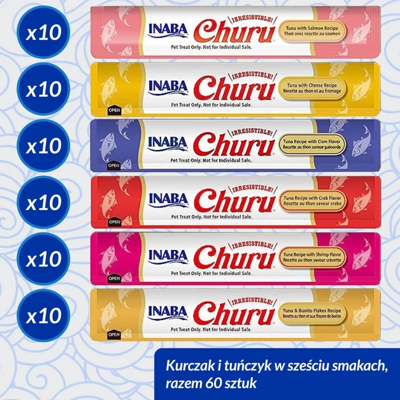 INABA Churu Variety box Tuna – kaķu gardumi – 60 x 14g