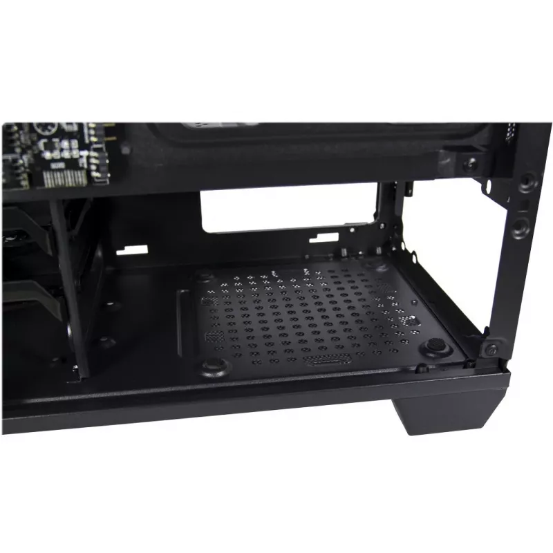 Chassis INTER-TECH X-608 INFINITY MICRO, microATX, RGB, priekšējais un sānu rūdītais stikls, bez barošanas bloka