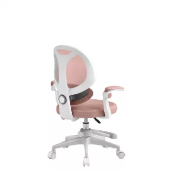 Bērnu grozāmais krēsls mark adler Junior 4.5 Rozā — sieta atzveltne, putu sēdeklis, regulējams augstums 40–50 cm, roku balsti, jostasvietas atbalsts, ritentiņi (atvērts iepakojums)