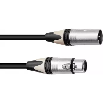 PSSO XLR mikrofona kabelis 3 kontaktu 15 m, melns, Neutrik savienotāji