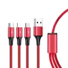 UNITEK C4049RD USB kabelis 1,2 m USB A USB C/Micro-USB B/Lightning Sarkans