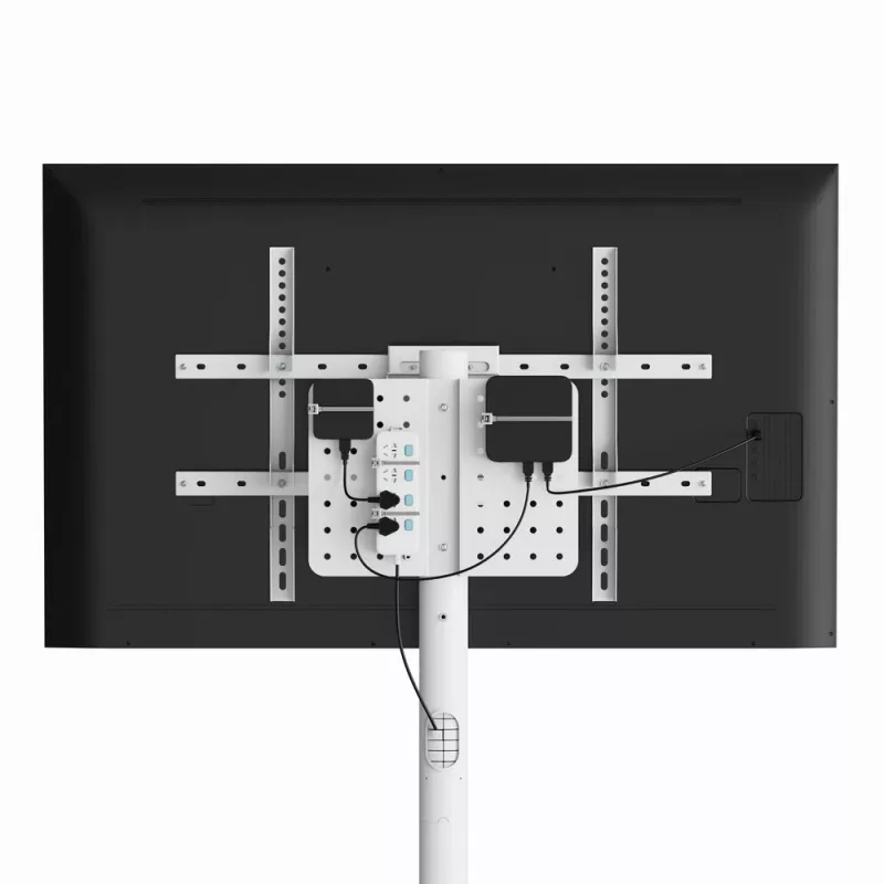 Grīdas TV statīvs GEMBIRD TVS-86TR-01-W 37–86 collu televizoriem, balts, grozāms un noliecams, VESA 200x200–600x400, maks. slodze 50 kg