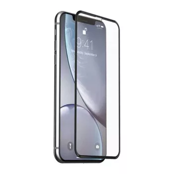 Rūdītā stikla ekrāna aizsargs Devia Van Entire View iPhone XR — Pretatspīduma, melns