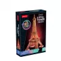3D puzle Cubicfun Eifeļa tornis nakts versija LED, Cubicfun modelis 306-L534H – izgaismota arhitektūras 3D puzle