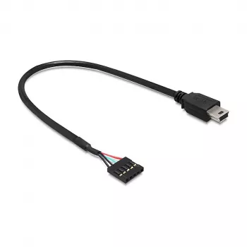 USB kabelis DeLOCK 83170 USB 2.0 0,3 m Mini-USB B melns