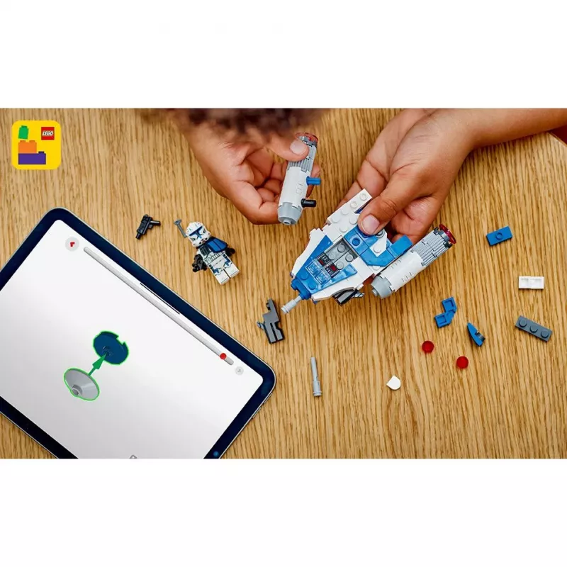 LEGO Star Wars kapteiņa Reksa Y-wing mikrokaujas kuģis — kolekcionējams Clone Wars zvaigžņu kuģa transportlīdzeklis ar tēla minifigūru, piemērots zēniem no 6 gadu vecuma