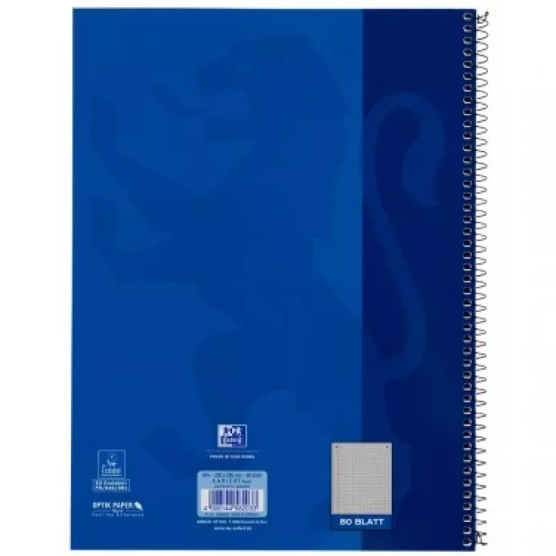 Oxford koledžas piezīmju grāmatiņa A4+ 220 x 295 mm 80 lp. kvadrātiņi ar malu L