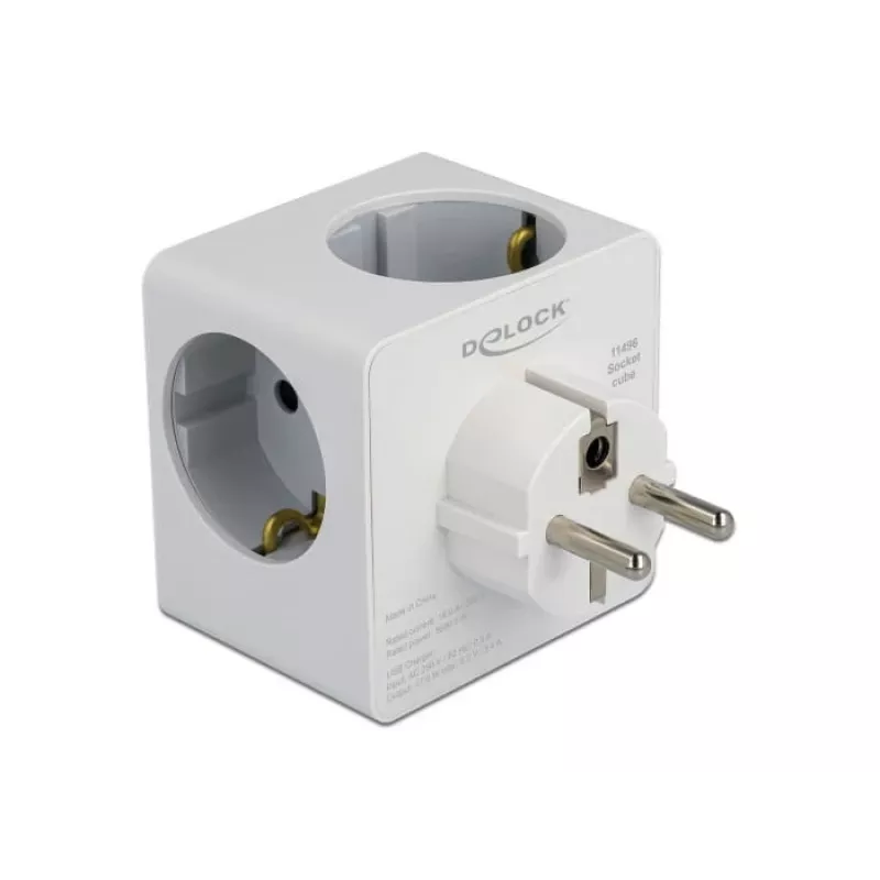 Strāvas adaptera spraudnis Type F DeLOCK 11496 2 USB porti 5V 2.4A 3A