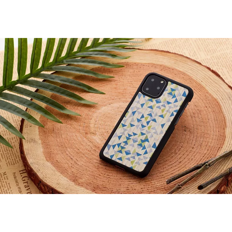 man and wood viedtālruņa maciņš iPhone 11 Pro Max — zils trīsstūris melns aizsargvāciņš