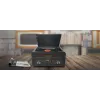 Skaņuplašu atskaņotājs muse MT-115 W — melns/zelts, 33-45-78 RPM, J formas skaņuplašu svira, rotējoša skaļuma poga, 240 V maiņstrāva