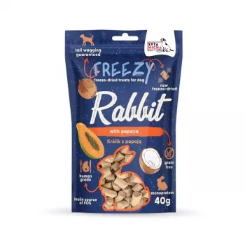 SYTA MICHA Freezy Rabbit ar papaiju - suņu kārums - 40g