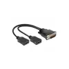 Video kabeļa adapteris DeLOCK 65280 0.25 m DMS 2 x HDMI Melns