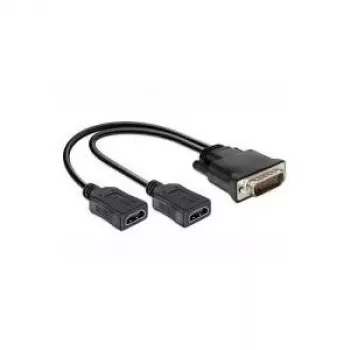 Video kabeļa adapteris DeLOCK 65280 0.25 m DMS 2 x HDMI Melns