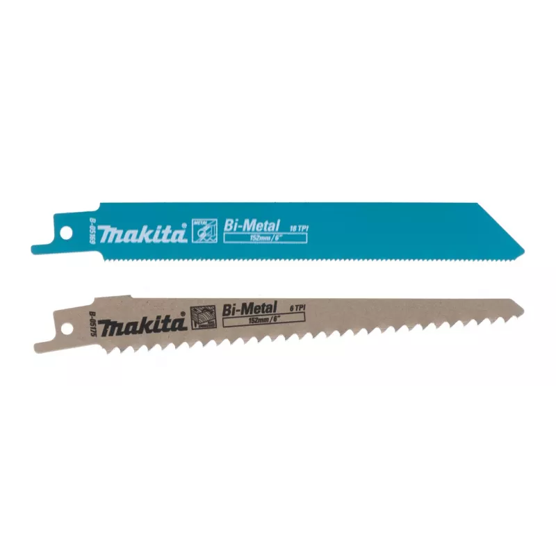 Virzuļzāģis Makita DJR187Z, 18V Li-Ion, gājiens 32 mm, gājienu skaits 2300–3000 spm, griešanas dziļums kokā 255 mm, metālā 130 mm