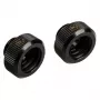 Adapteris G1/4 collas ārējā vītne uz 14 mm cietajām caurulēm, BitsPower Touchaqua TA-FH14-GB, 2 gab. iepakojumā, melns
