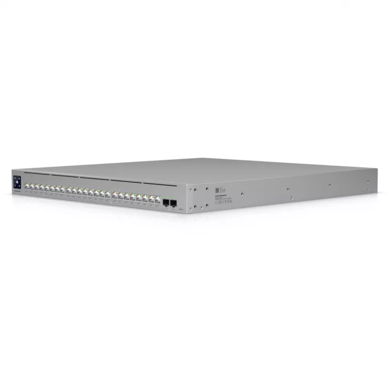 Tīkla slēdzis Ubiquiti UniFi ECS-24-POE — pārvaldīts L2/L3, 24× 10G RJ-45, PoE, 1U, pelēks