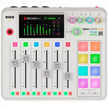 Audio interfeiss Rode RodeCaster Pro II balts — daudzkanālu USB ierakstīšanas konsole