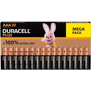 Sārma AAA baterijas Duracell Plus 32 iepakojumā (modelis 00216914) Ilgstoša darbība