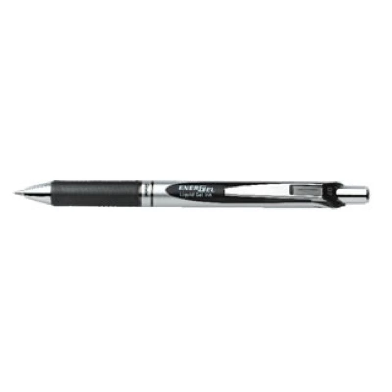 Izbīdāma pildspalva ar klipsi Pentel Energel XM Klick melna