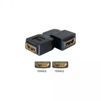 HDMI pārveidotājs sievišķā-sievišķā DeLOCK 65078 90° pa kreisi melns