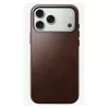 Mobilā tālruņa maciņš Nomad Traditional Leather Case priekš iPhone 17 Pro Max, āda/alumīnijs/mikrošķiedra, der 6.9 collu (Brūns)