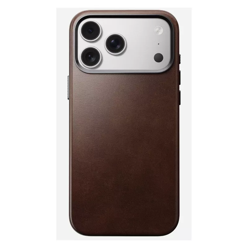Mobilā tālruņa maciņš Nomad Traditional Leather Case priekš iPhone 17 Pro Max, āda/alumīnijs/mikrošķiedra, der 6.9 collu (Brūns)