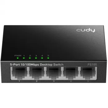 Nepārvaldāms komutators Cudy FS105 5 porti Fast Ethernet 10/100 melns