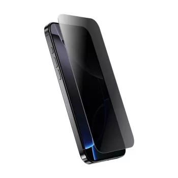 Rūdīts privātuma stikla ekrāna aizsargs Crong iPhone 14/13/13 Pro — 3D izliekta mala