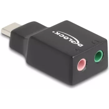 DeLOCK ārējā USB skaņas karte Type-C vīrišķais uz 2 x 3,5 mm stereo