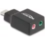 DeLOCK ārējā USB skaņas karte Type-C vīrišķais uz 2 x 3,5 mm stereo